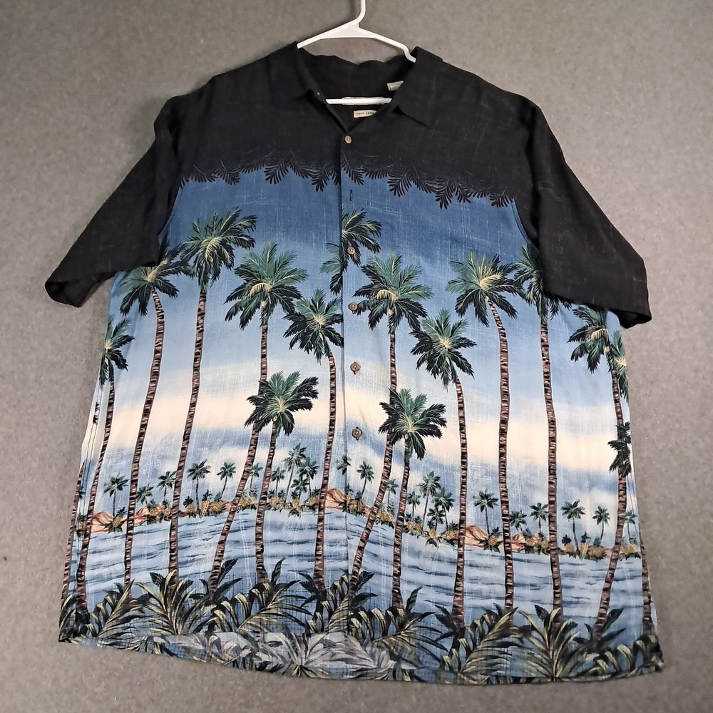 Batek Bay Tropical Men's Shirt Short Sleeve Button Up 2XB PALM TREES